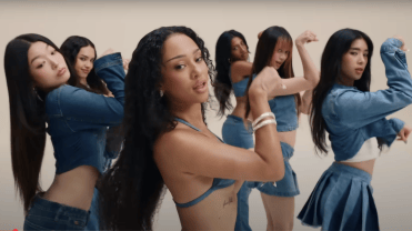 The global girl group Katseye dances to the song 'Milkshake' in Gap's "Better in Denim" campaigbn